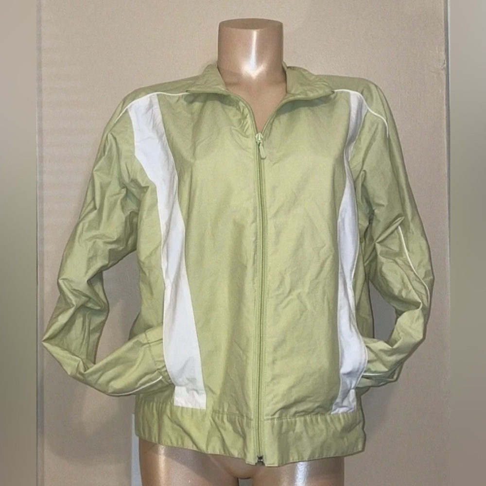 G H Bass Co women’s windbreaker coat XL 16 18 jacket rain lightweight green VTG
